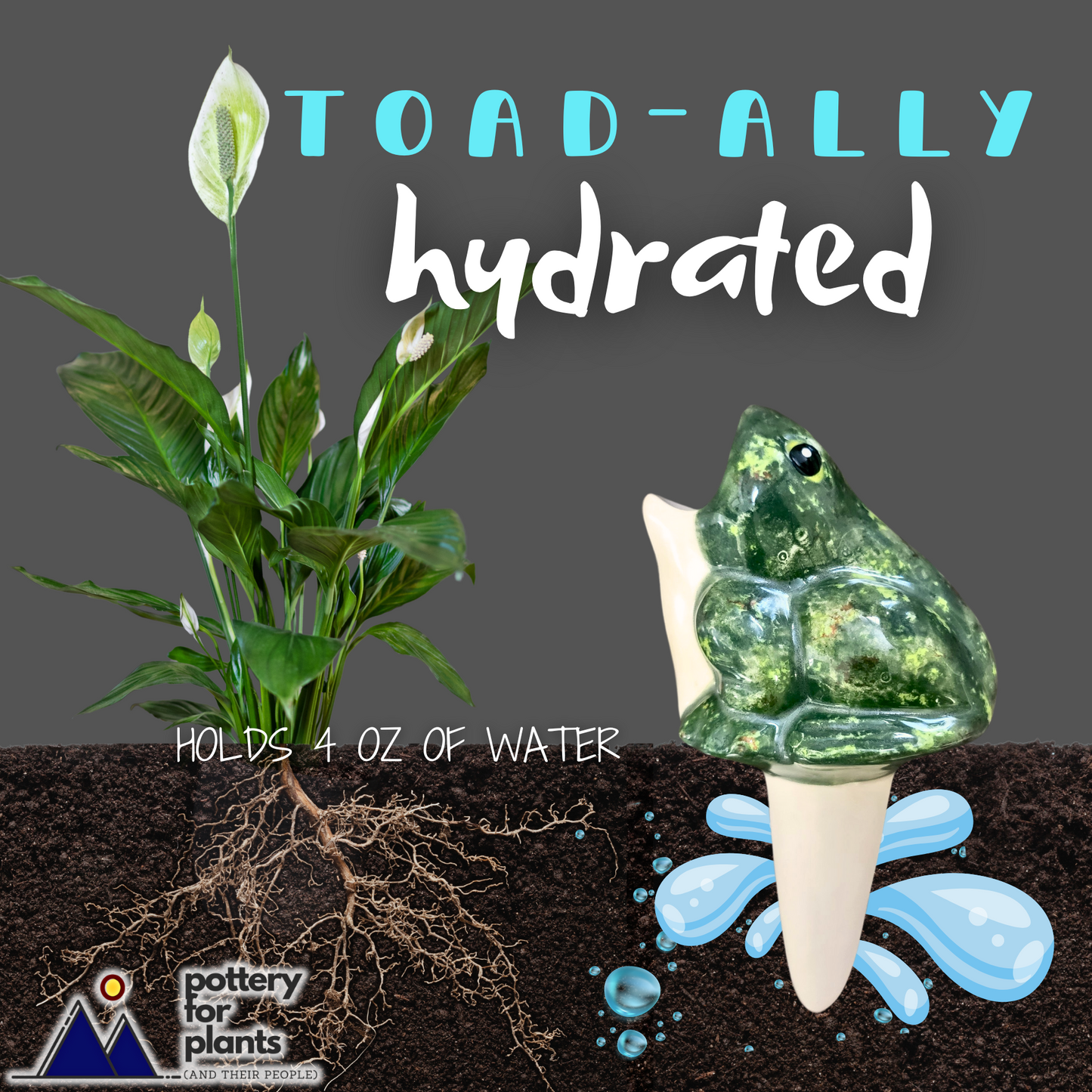 Open-Mouth Frog Plant Watering Spike Mountain Mudworks