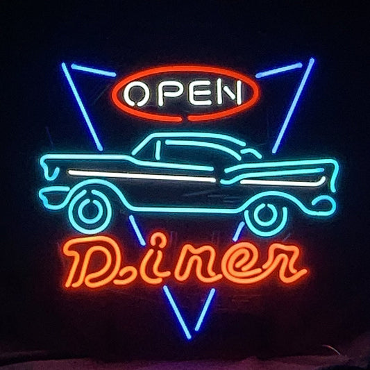 Open Diner Car Motel Neon Signs Light Neon Signs Land