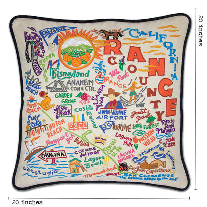 Orange County Hand-Embroidered Pillow Quirks!