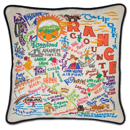 Orange County Hand-Embroidered Pillow Quirks!