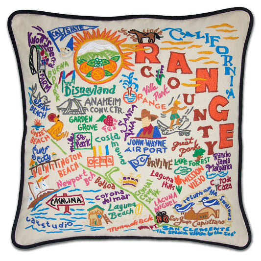 Orange County Hand-Embroidered Pillow Quirks!