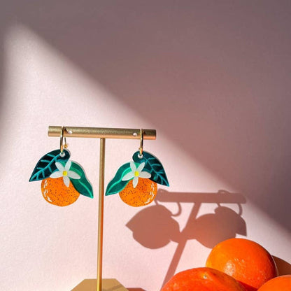 Orange Dangle Acrylic Earrings Quirks!
