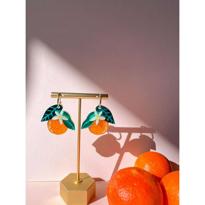Orange Dangle Acrylic Earrings