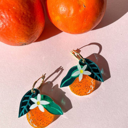 Orange Dangle Acrylic Earrings Quirks!