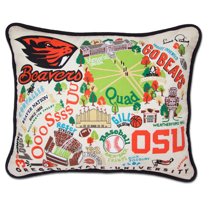 Oregon State University Collegiate Embroidered Pillow by CatStudio Quirks!