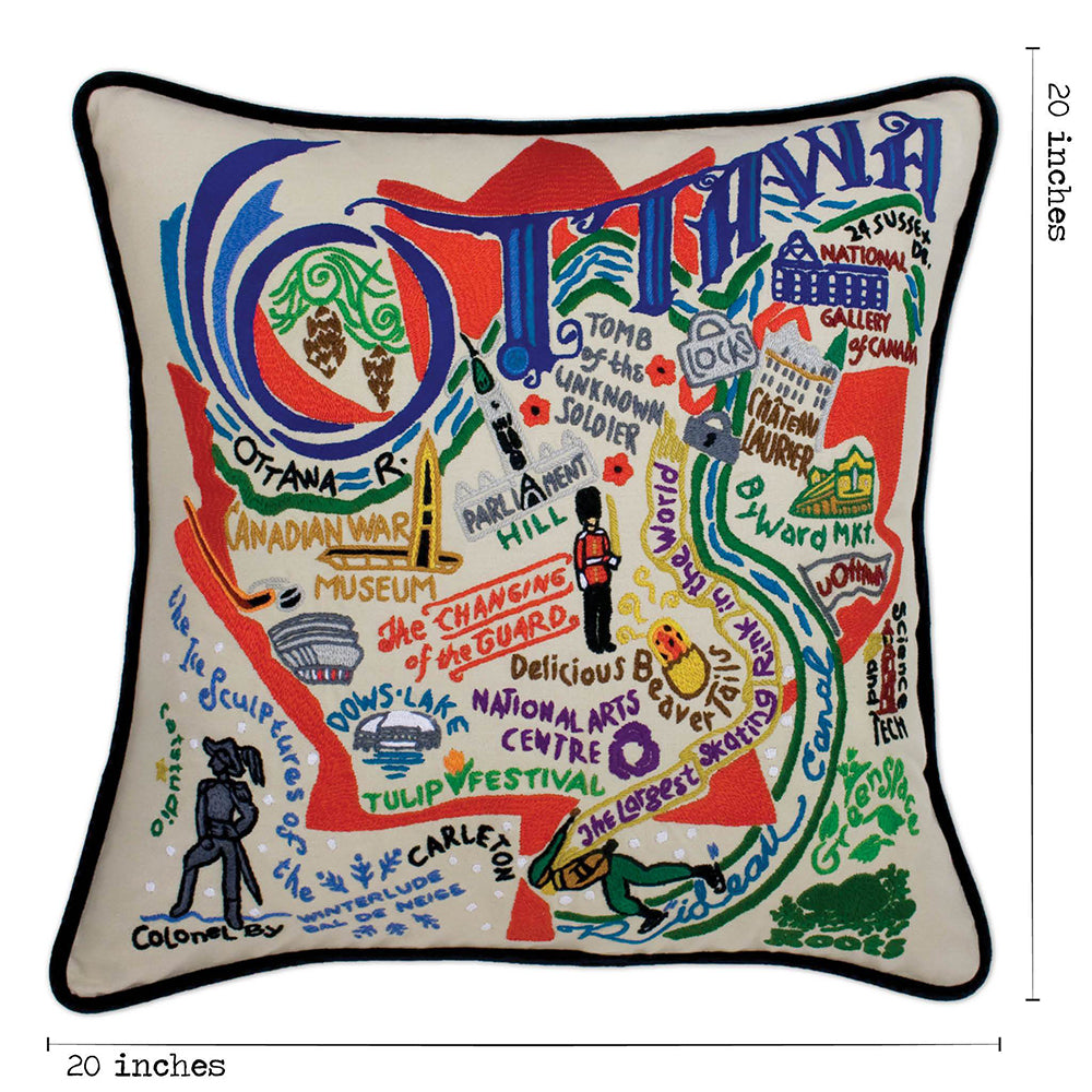 Ottawa Hand-Embroidered Pillow Quirks!