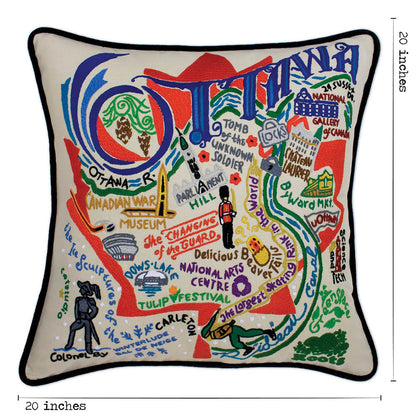 Ottawa Hand-Embroidered Pillow Quirks!