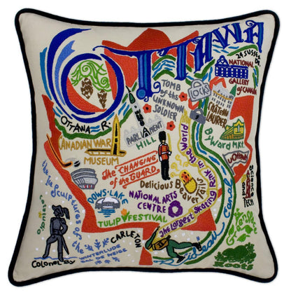 Ottawa Hand-Embroidered Pillow Quirks!