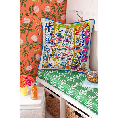Palm Beach Hand-Embroidered Pillow Quirks!