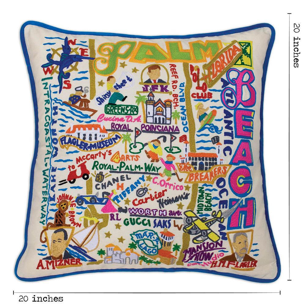 Palm Beach Hand-Embroidered Pillow Quirks!