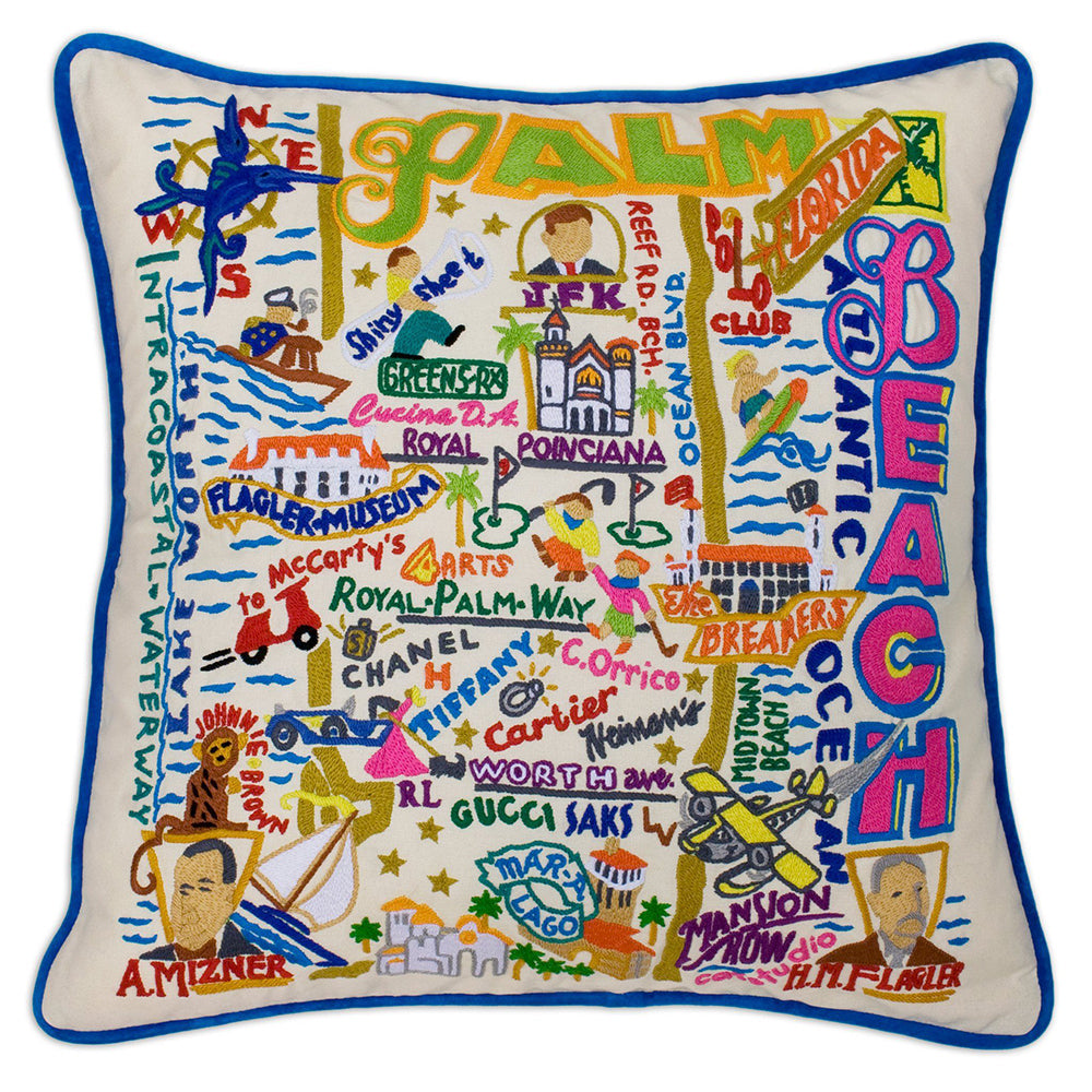 Palm Beach Hand-Embroidered Pillow Quirks!