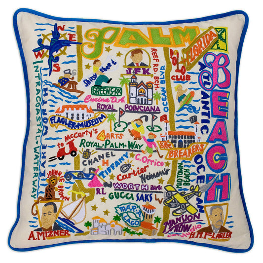 Palm Beach Hand-Embroidered Pillow Quirks!