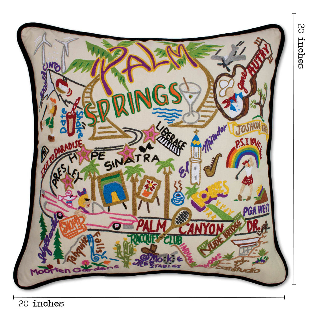 Palm Springs Hand-Embroidered Pillow Quirks!