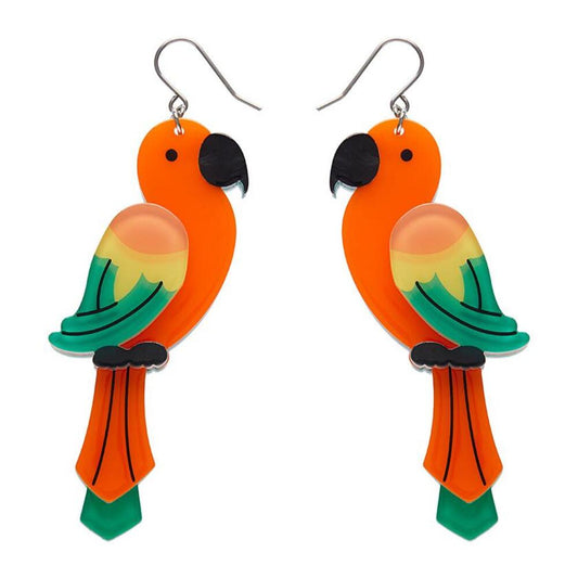 Pancha's Parrots Drop Earrings by Erstwilder Quirks!