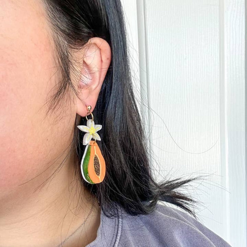 Papaya Dangle Acrylic Earrings Quirks!