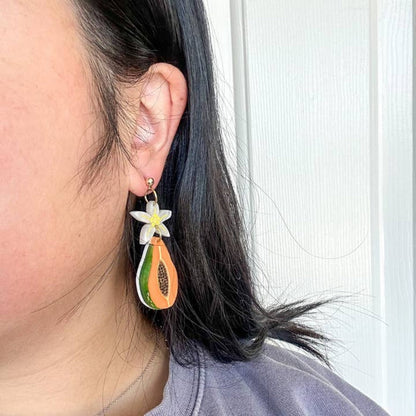 Papaya Dangle Acrylic Earrings Quirks!