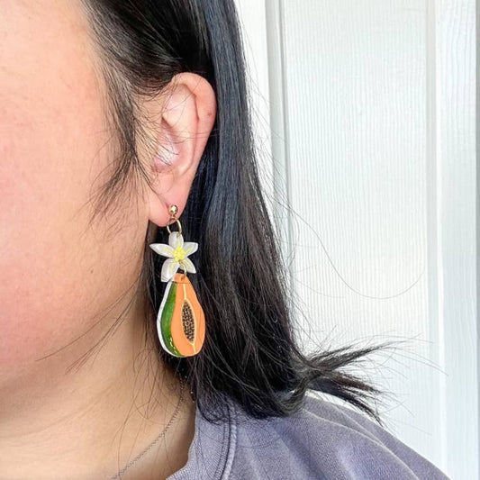 Papaya Dangle Acrylic Earrings Quirks!