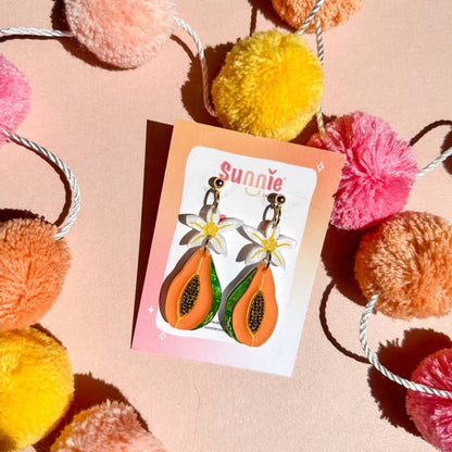 Papaya Dangle Acrylic Earrings Quirks!