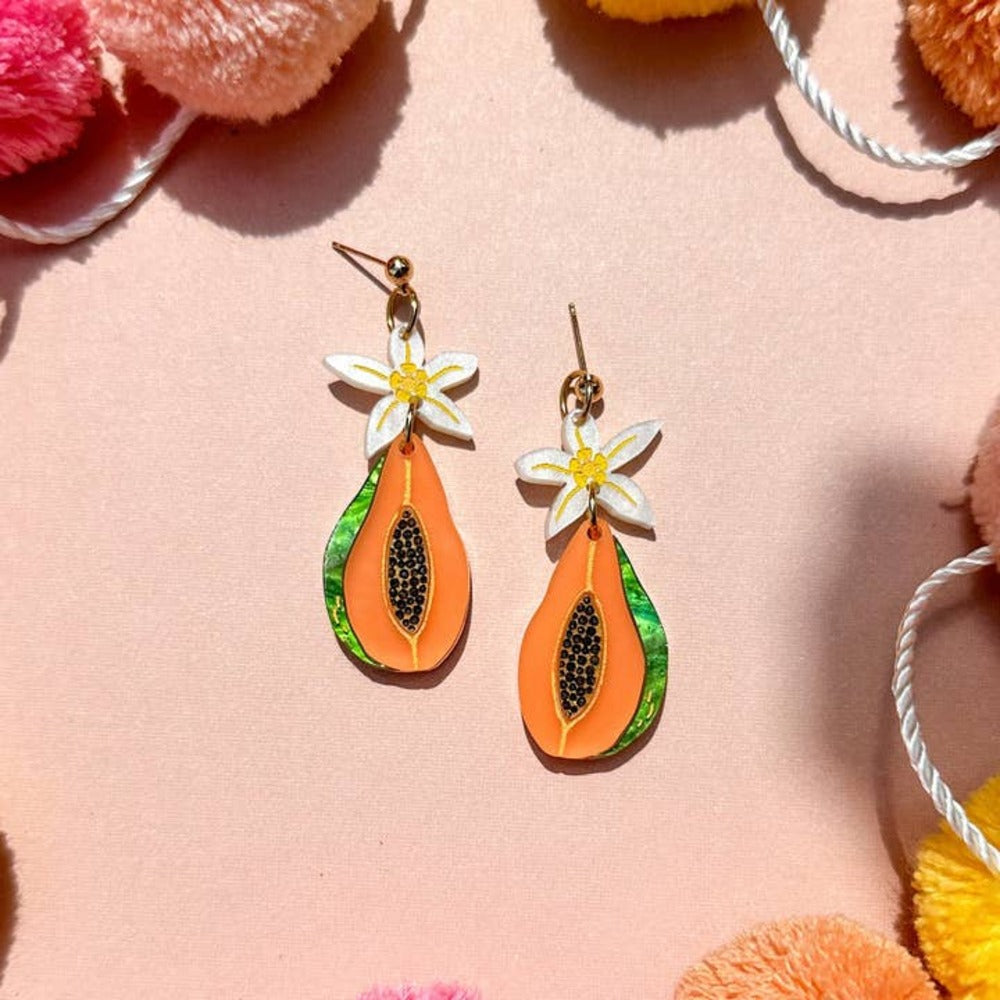 Papaya Dangle Acrylic Earrings Quirks!