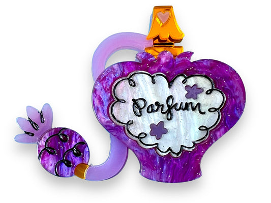 Glamour in a Bottle Brooch -PURPLE by Asia Ellington x Lipstick & Chrome Quirks!