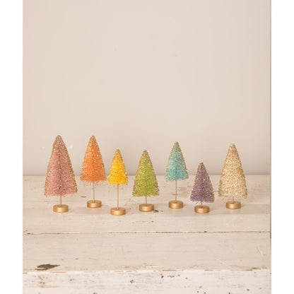 Pastel Rainbow Bottle Brush Tree Set of 7 by Bethany Lowe Designs Quirks!