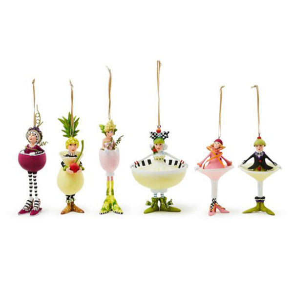 Patience Brewster Mini Cocktail Ornaments, Set of 6 Quirks!