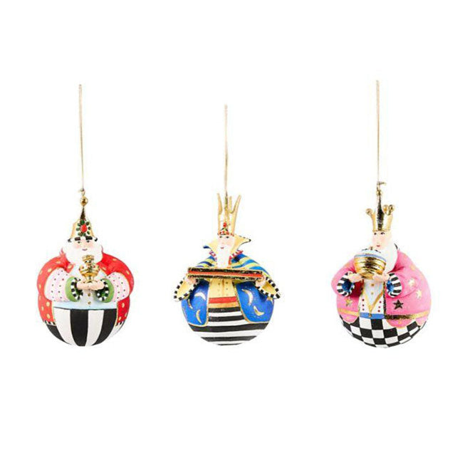 Patience Brewster Nativity Jolly Wisemen Ball Ornaments, Set of 3 *NEW* Quirks!