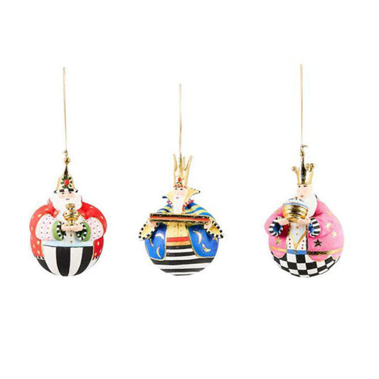 Patience Brewster Nativity Jolly Wisemen Ball Ornaments, Set of 3 *NEW* Quirks!