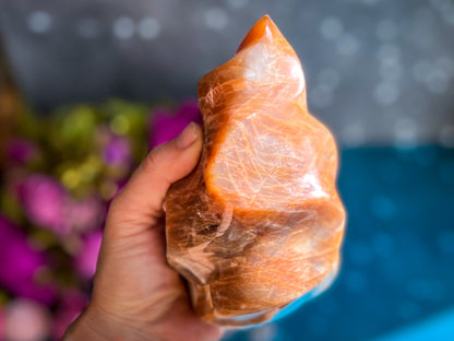Peach Moonstone Crystal Flames