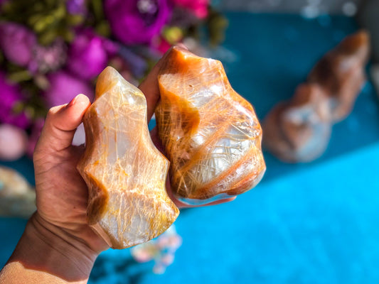Peach Moonstone Crystal Flames