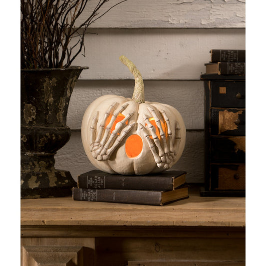 Peek-a-Boo Pumpkin White by Bethany Lowe Designs Quirks!