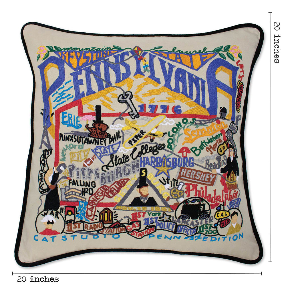 Pennsylvania Hand-Embroidered Pillow Quirks!