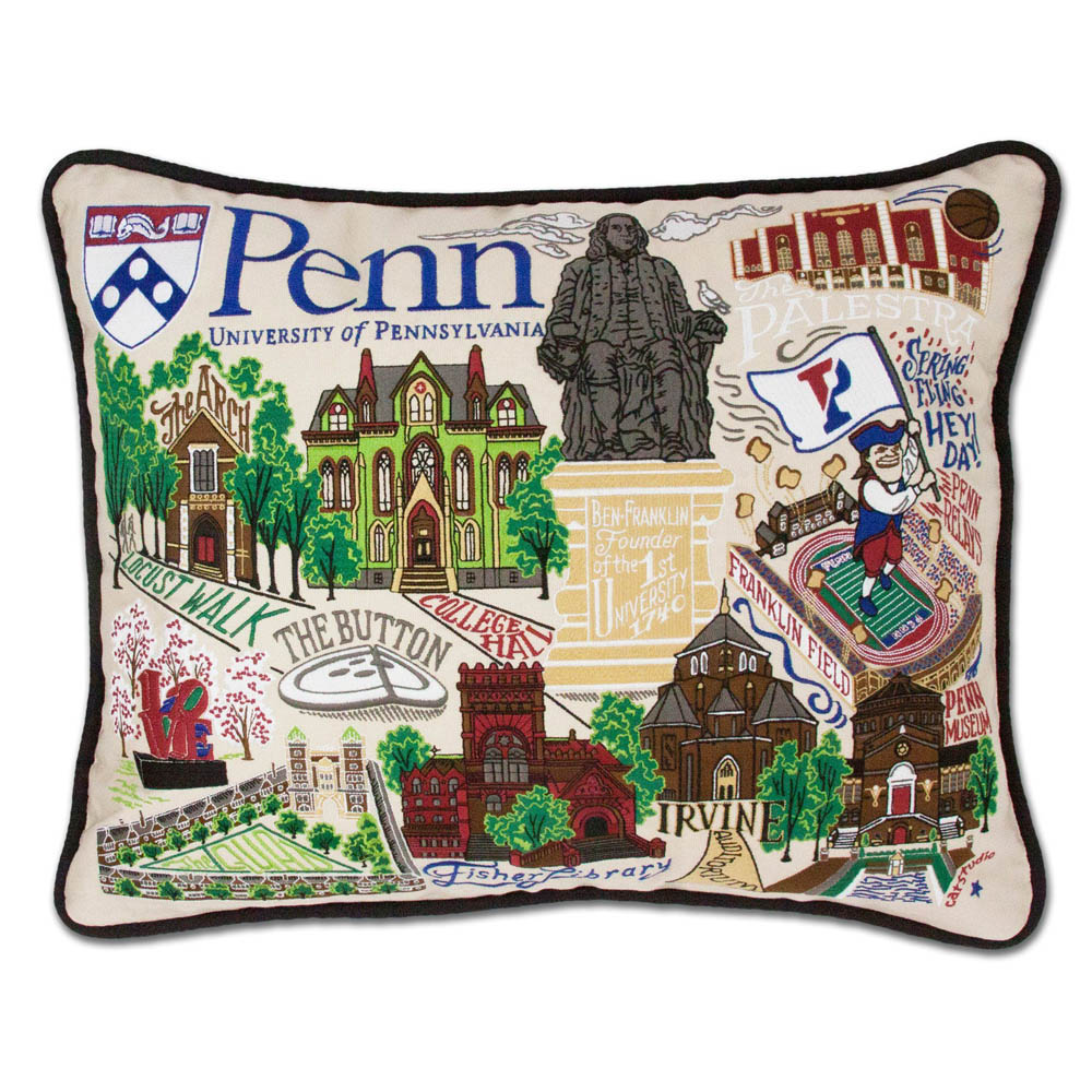 Pennsylvania, University of Collegiate Embroidered Pillow by CatStudio Quirks!
