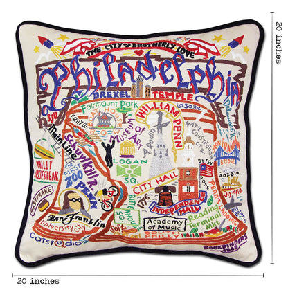 Philadelphia Hand-Embroidered Pillow Quirks!