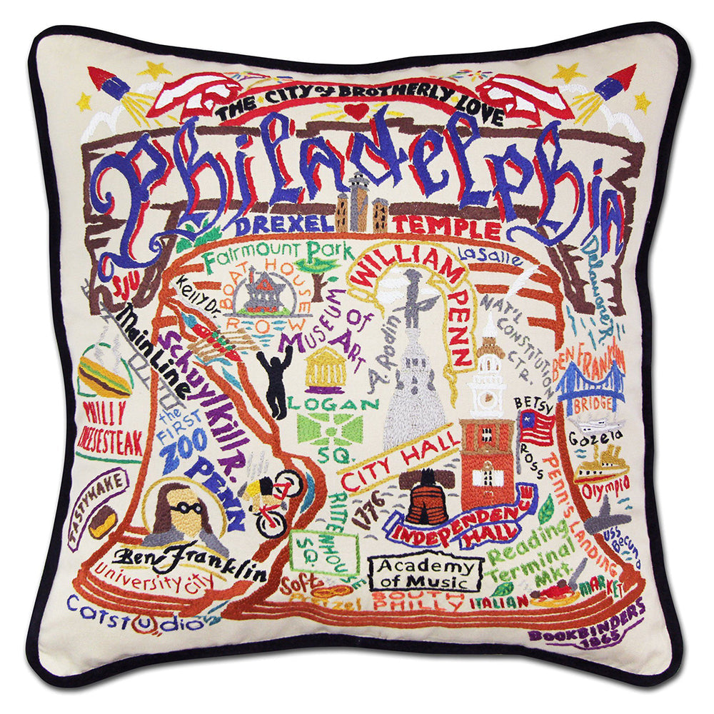 Philadelphia Hand-Embroidered Pillow Quirks!