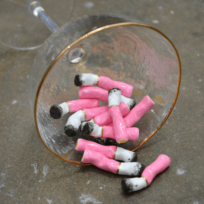 PINK CERAMIC CIGARETTES - SET OF THREE