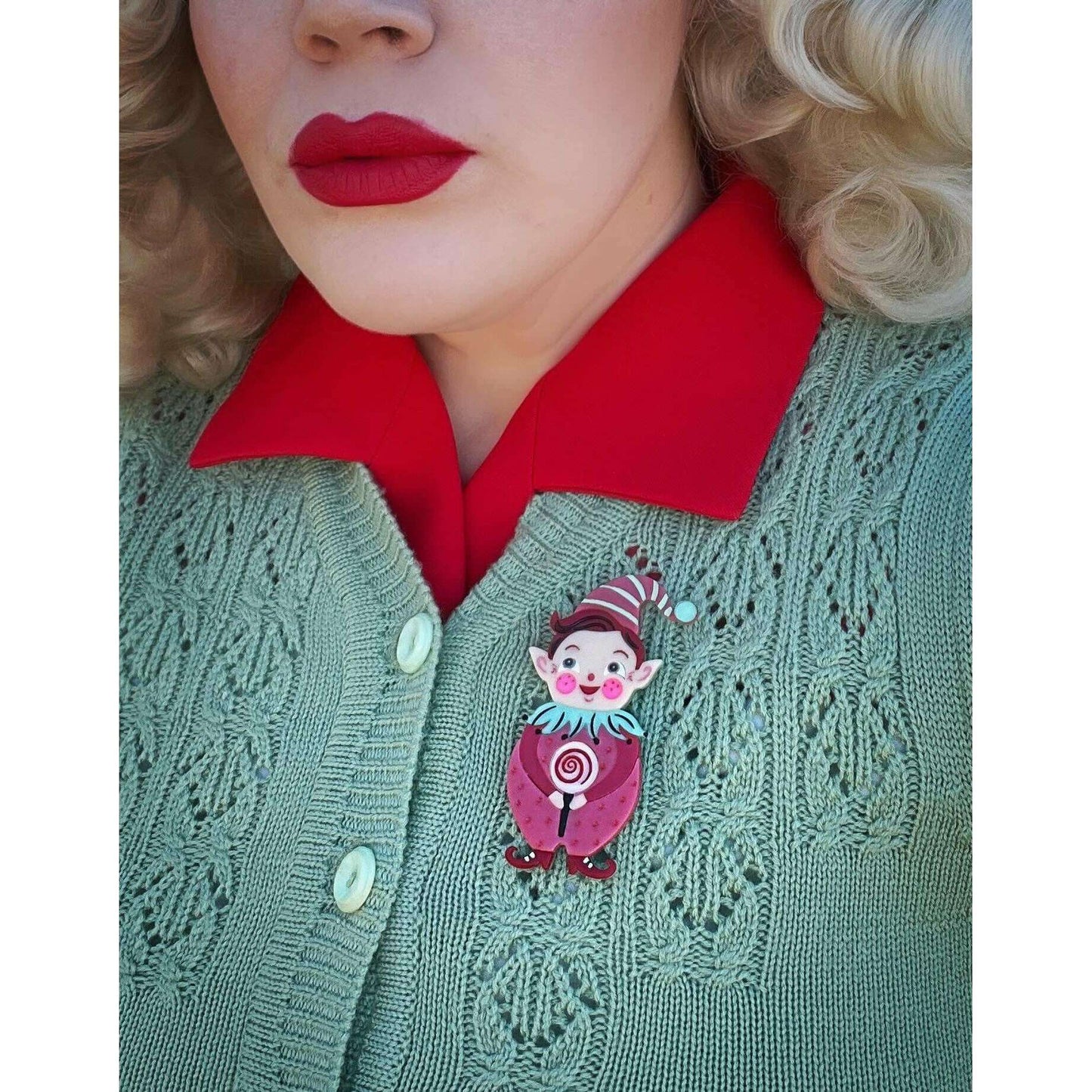 PINK North Pole Apprentice Brooch Johanna Parker x Lipstick & Chrome