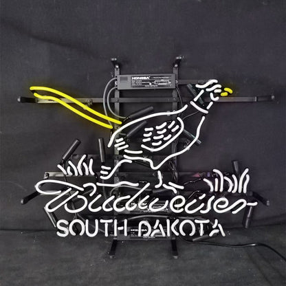 Pink Pheasant Hunter with Budweiser South Dakota Neon Signs Light Neon Signs Land