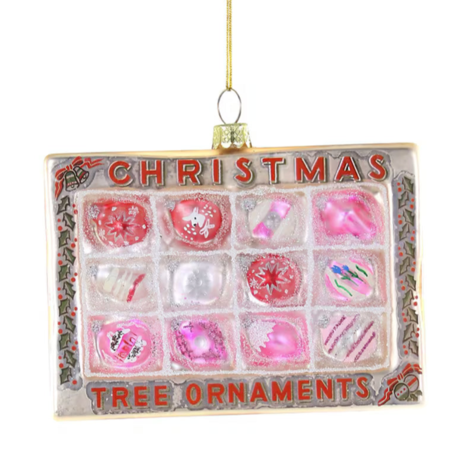 Box of Pink Vintage XMAS Ornament Quirks!