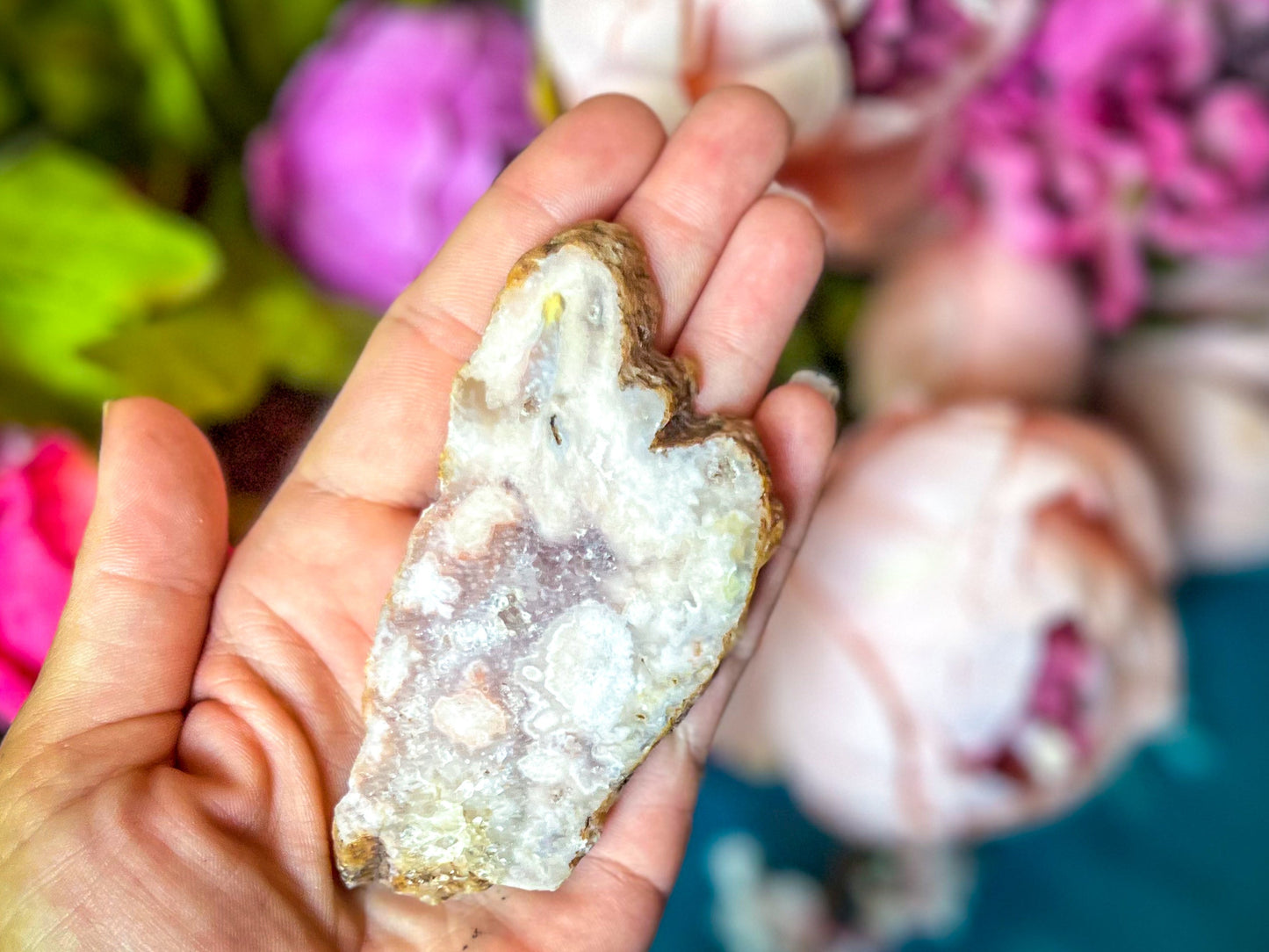 Beautiful Pink Flower Agate Slices, Polished Flower Agate Slabs, Pink Cherry Blossom Agate Polished Slab