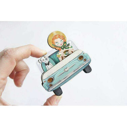 Pinup Car Ride Convertible Brooch & Necklace by Laliblue