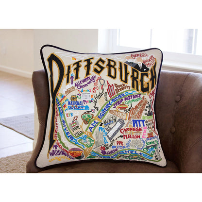 Pittsburgh Hand-Embroidered Pillow Quirks!