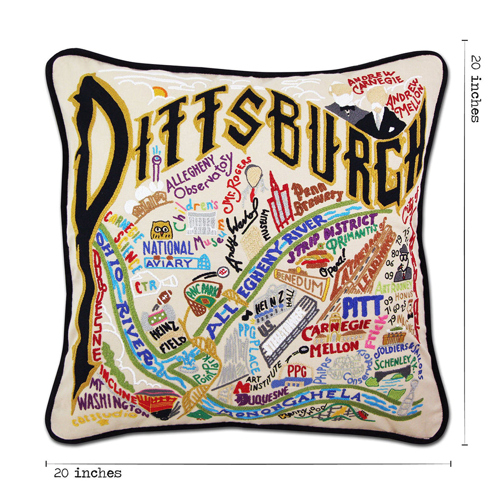 Pittsburgh Hand-Embroidered Pillow Quirks!