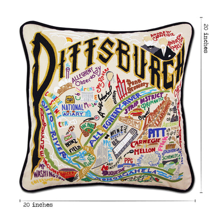 Pittsburgh Hand-Embroidered Pillow Quirks!
