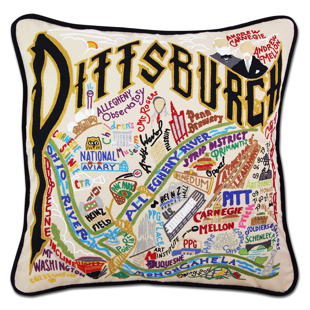 Pittsburgh Hand-Embroidered Pillow Quirks!