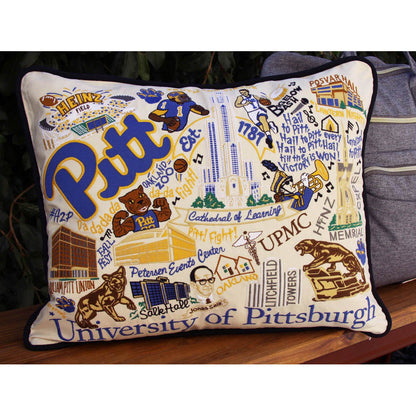Pittsburgh, University of Collegiate Embroidered Pillow by CatStudio Quirks!