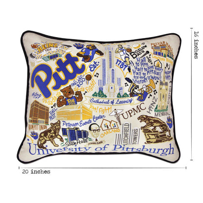 Pittsburgh, University of Collegiate Embroidered Pillow by CatStudio Quirks!