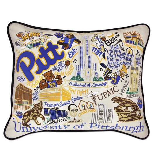 Pittsburgh, University of Collegiate Embroidered Pillow by CatStudio Quirks!
