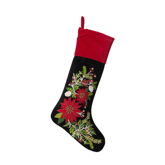 Gorgeous Embroidered Poinsettia Stocking Quirks!