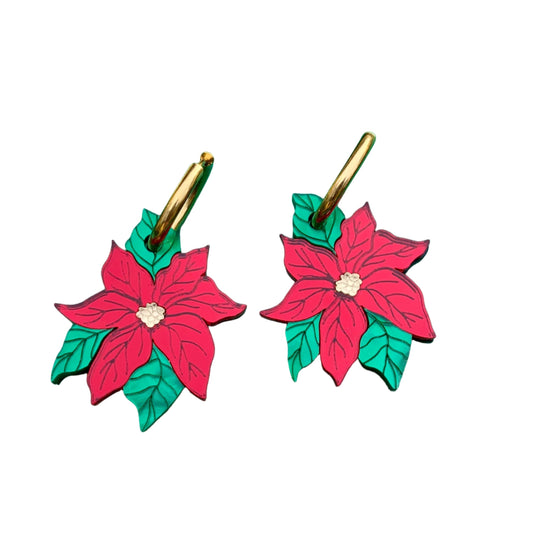 Poinsettia Acrylic Earrings